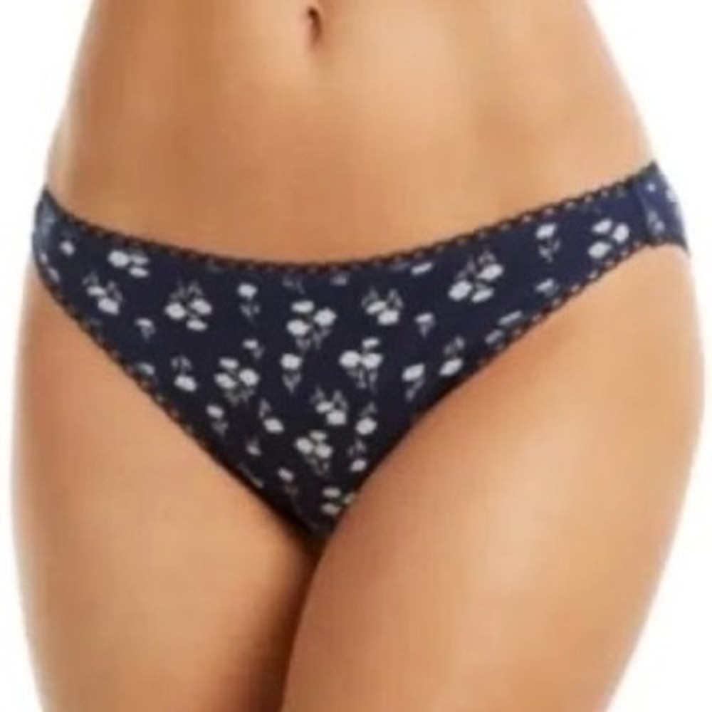 Charter Club Intimates 2X Nautical Navy Floral Lace Trim Panty